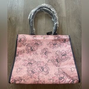 victorias secret pink floral print mothers day tote work purse bag 2024 NEW